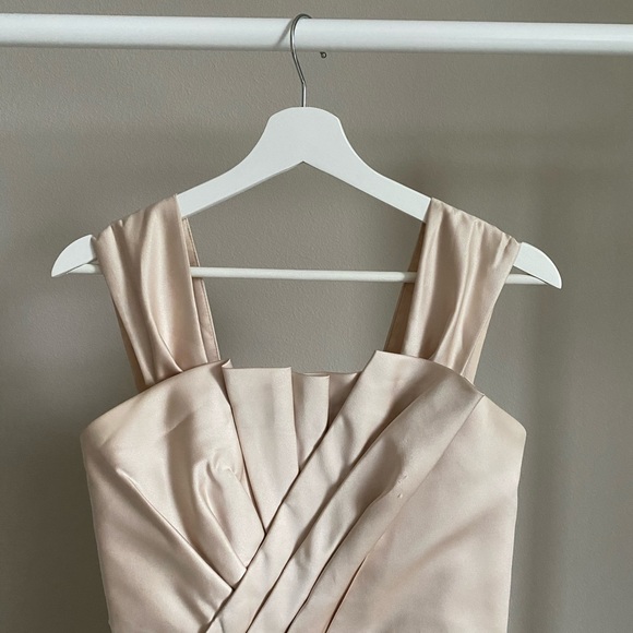 Couture Vera Wang bridal bridesmaid dress gown drop waist pleated drape corset - Picture 2 of 10